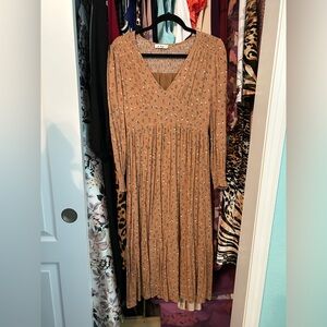 Mustard In Loom Floral Dress